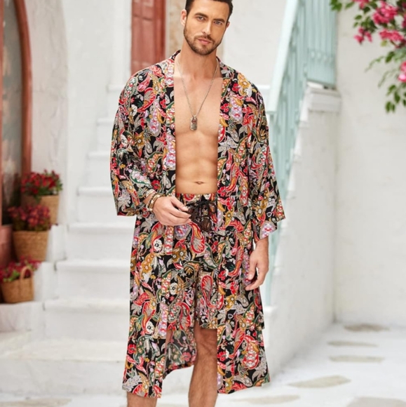 Men's kimono & matching shorts L - Picture 1 of 7